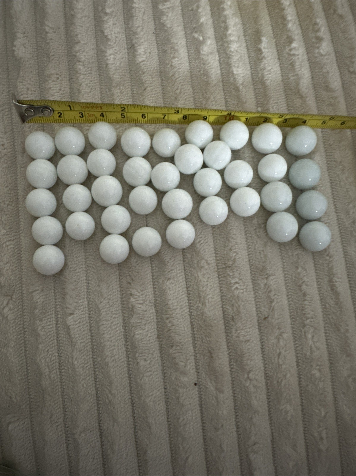 Lot Of 38 Vintage White Marbles 1/2 in