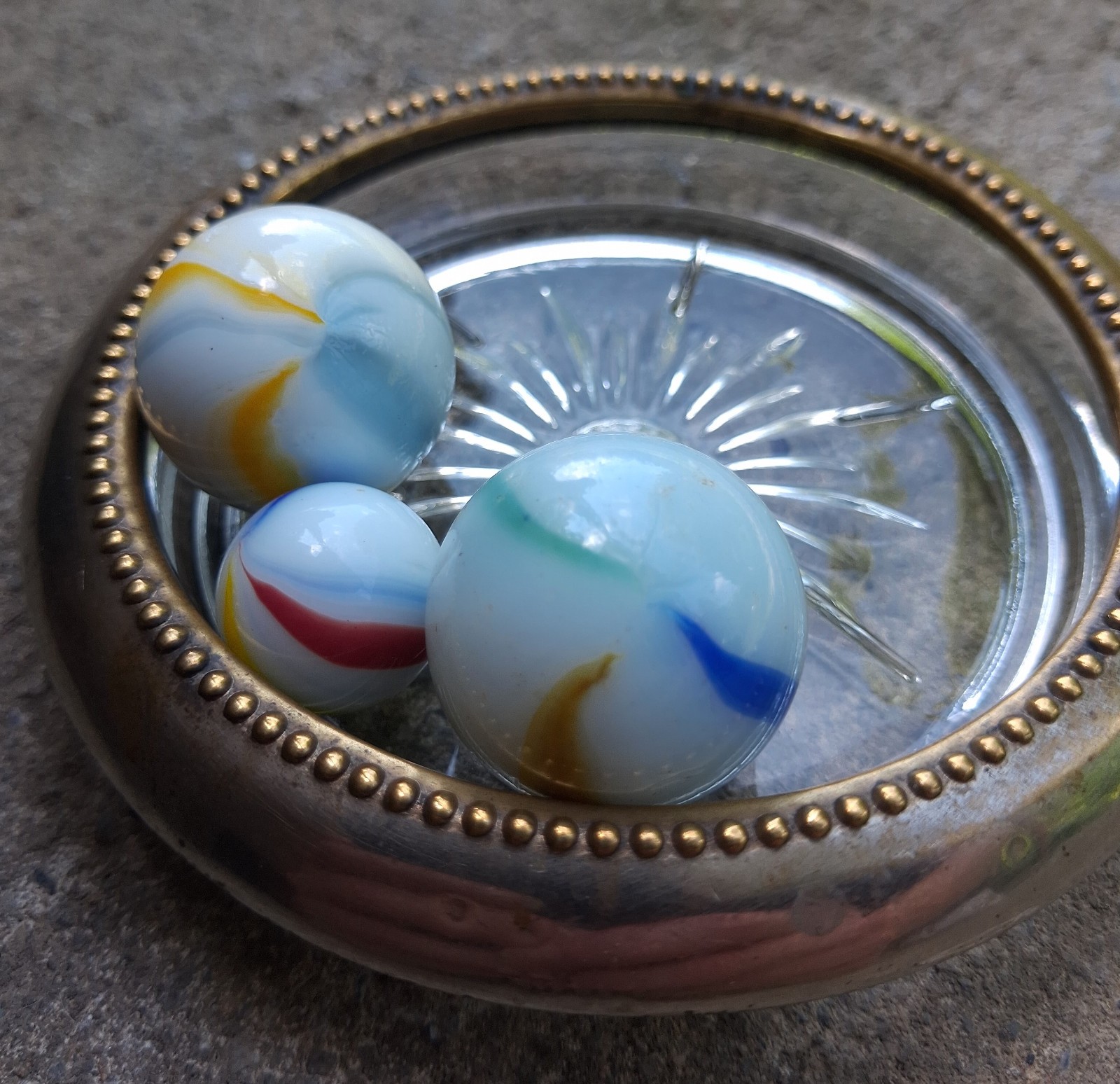 3 Imperial Asian Vacor Patch Marbles Vintage .65-.99