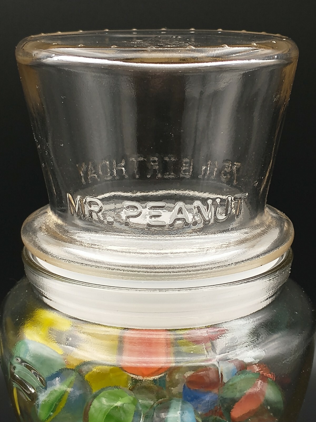 Vintage Marbles In 75th Birthday Mr. Peanut 🥜 Glass Jar