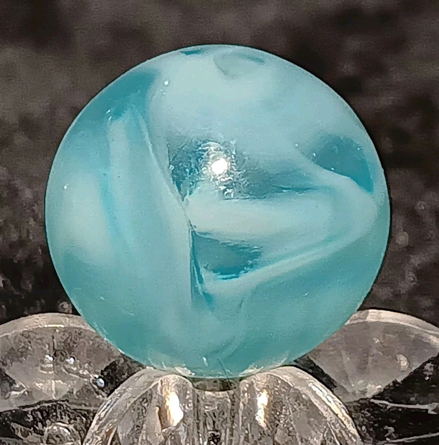 Vintage Champion Agate Furnace Swirl Marble. .59″ Mint. Uv Active.