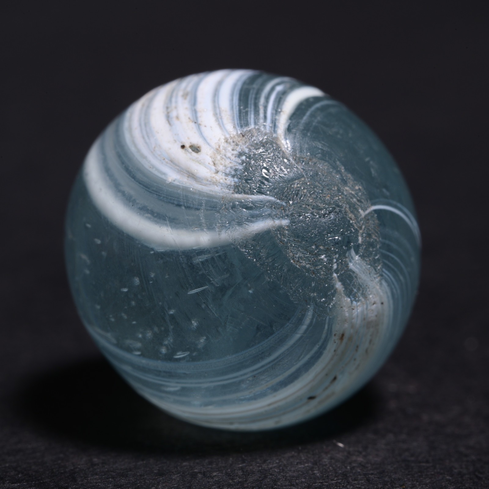 Indian Marble German Handmade Antique Clear & Ice White 14.4mm 9/16”