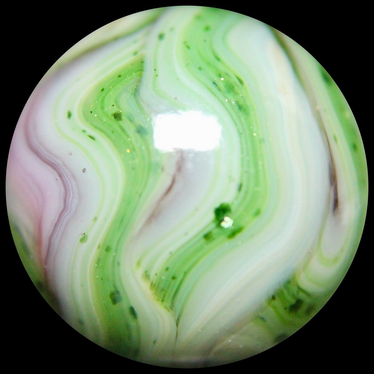 JABO Kokomo Glass Marble Collector Series: Rare KOG Lavender & Jade