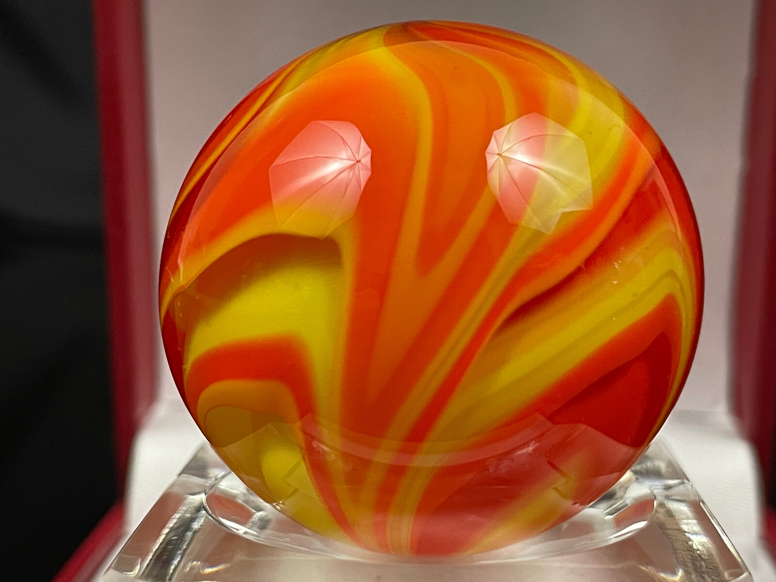 Rick Davis Glass Art Marble 1.48″ Signed #27