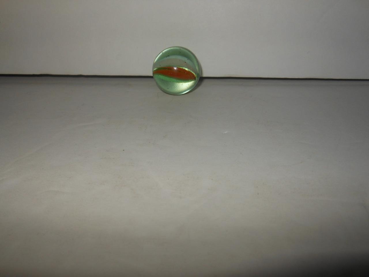 RARE VINTAGE ANTIQUE CATS EYE MARBLE 1″ BIG SHOOTER 3 COLOR SIX VANE