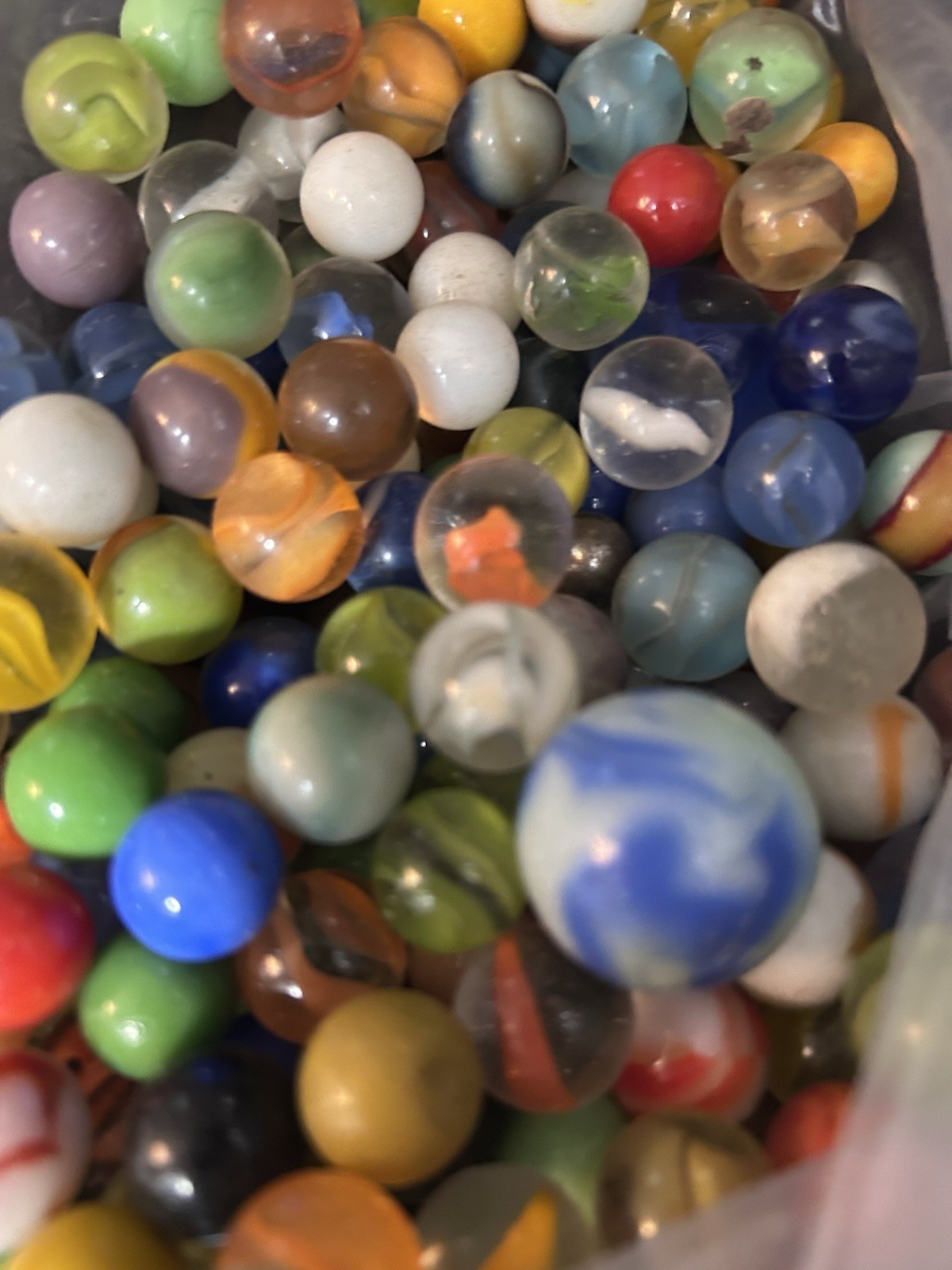 Mixed Lot Toy Glass Marbles, Assorted Colors & Styles, Mixed Sizes