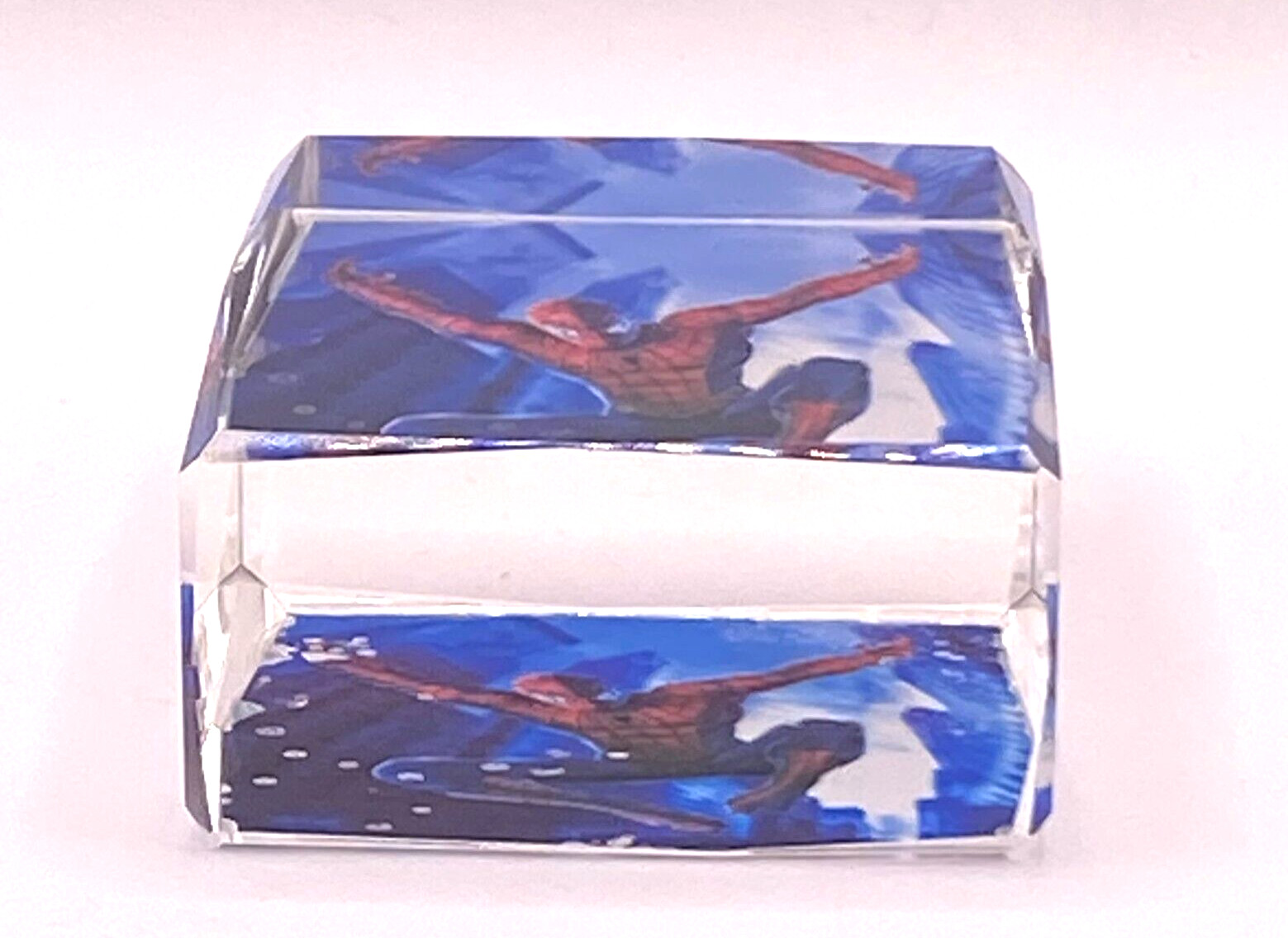Spiderman glass cube 3inches by 2 inches by 1.5 inches