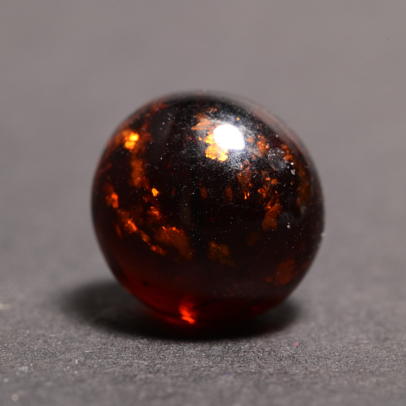 Mica Marble German Handmade Antique Cute Dark Amber 13mm 17/32”