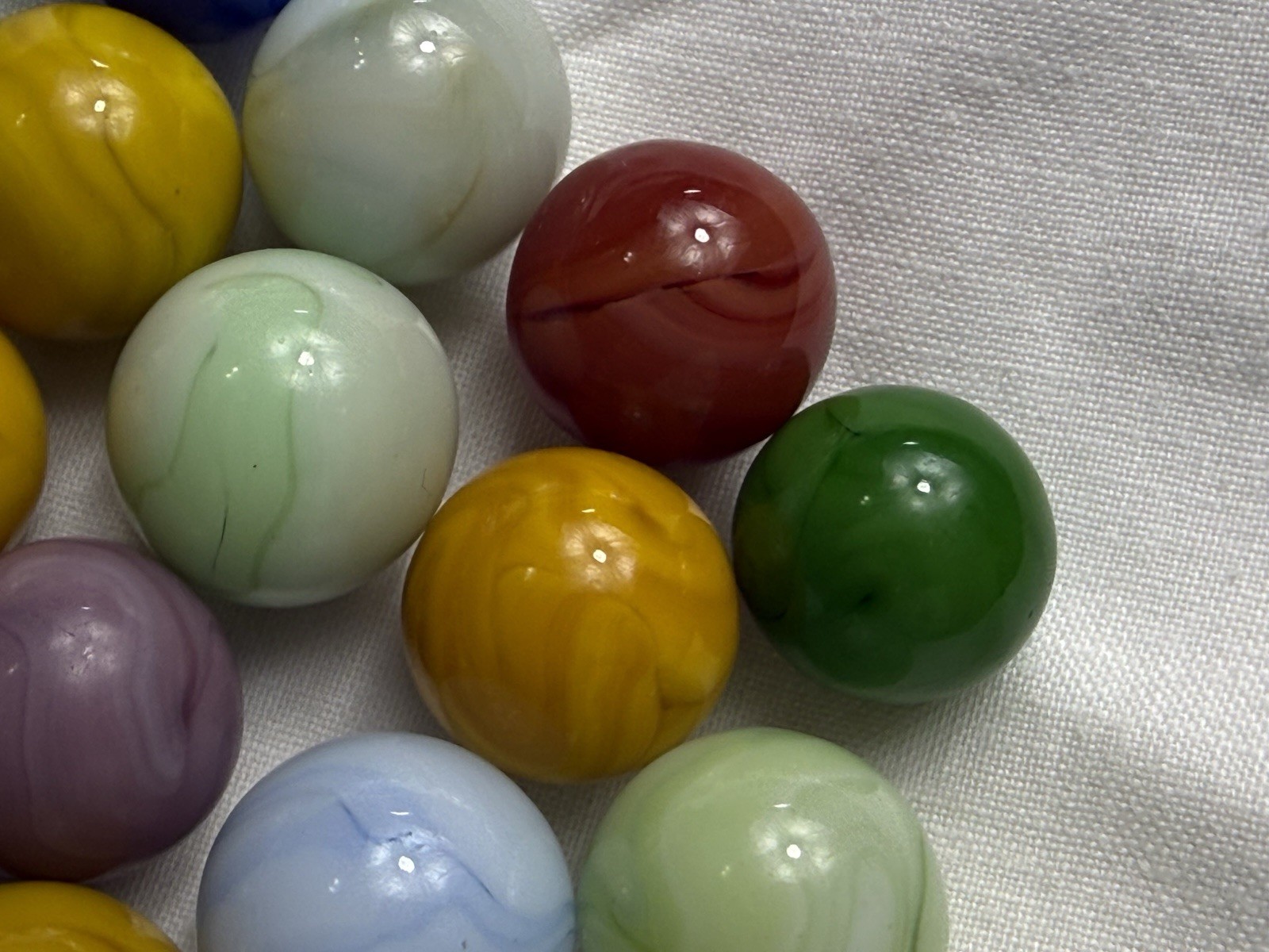 Lot Of (16) Champion Agate Swirl Marbles .54” To .64” NM To NM(+)