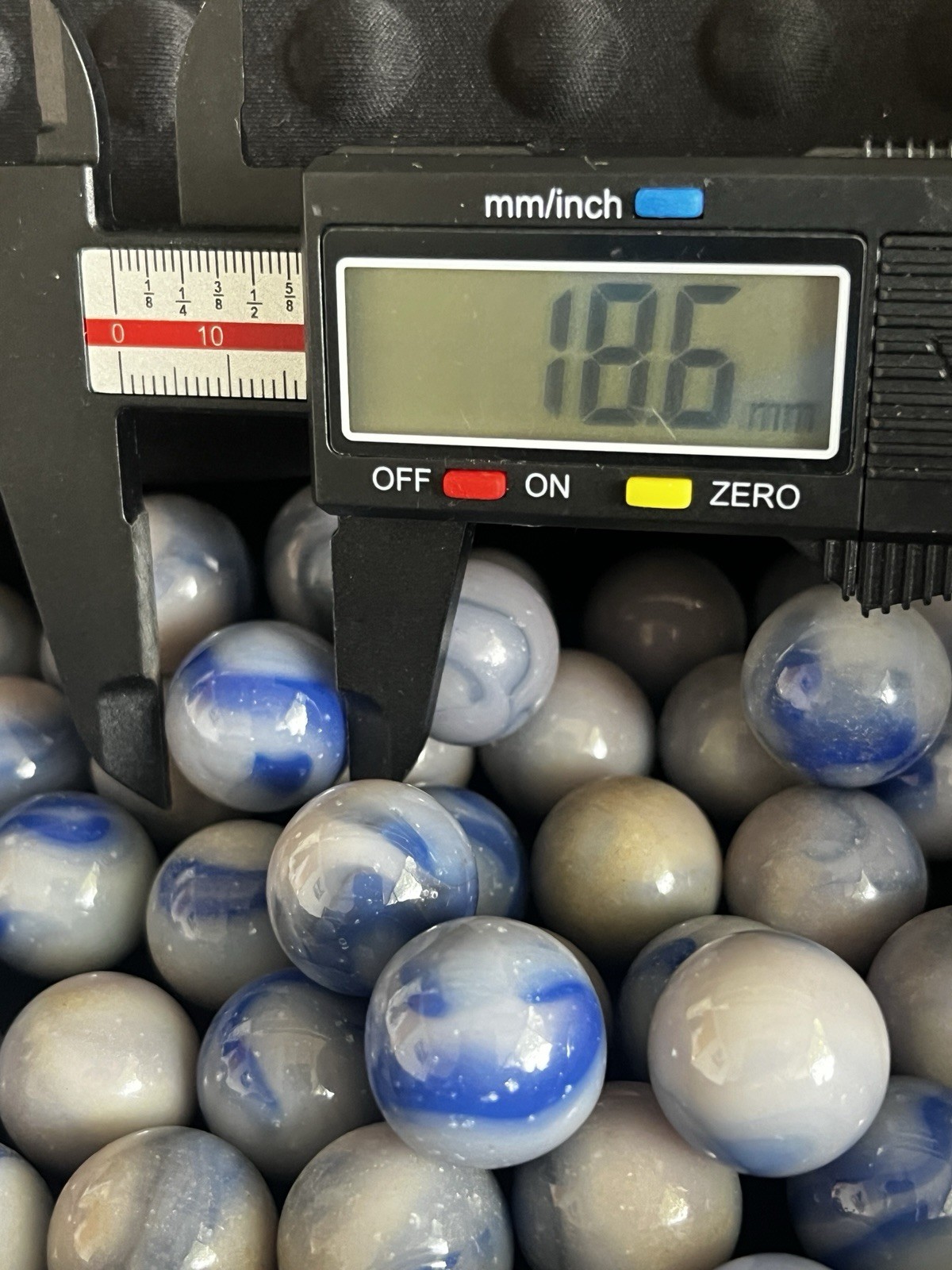 Vintage JABO Burmese Uranium Marble 10pc LOT 18+ mm 3/4″ Shooter Cobalt blue
