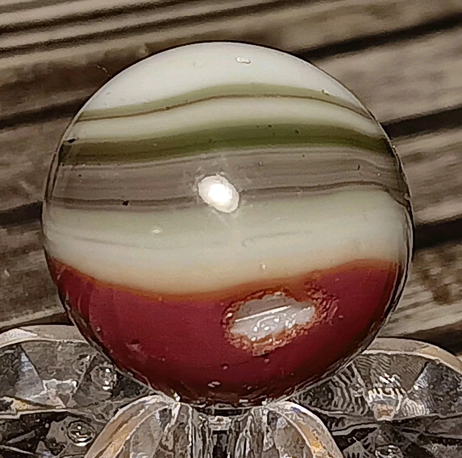 Marble King Hybrid Rainbow Marble. 5/8″ Nm. Nice Color Combo.