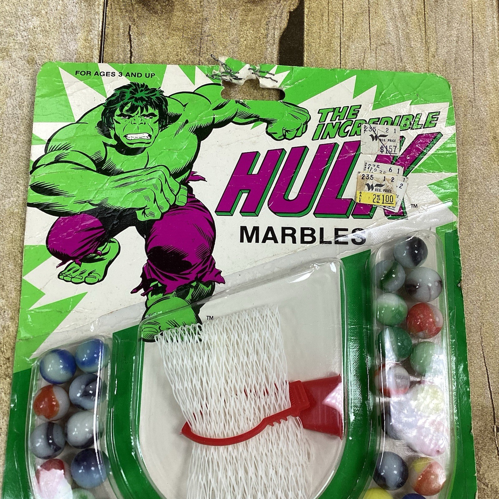 1979 Vintage Marble King Incredible Hulk Pack Sealed NOS 40 Glass Marbles Glow