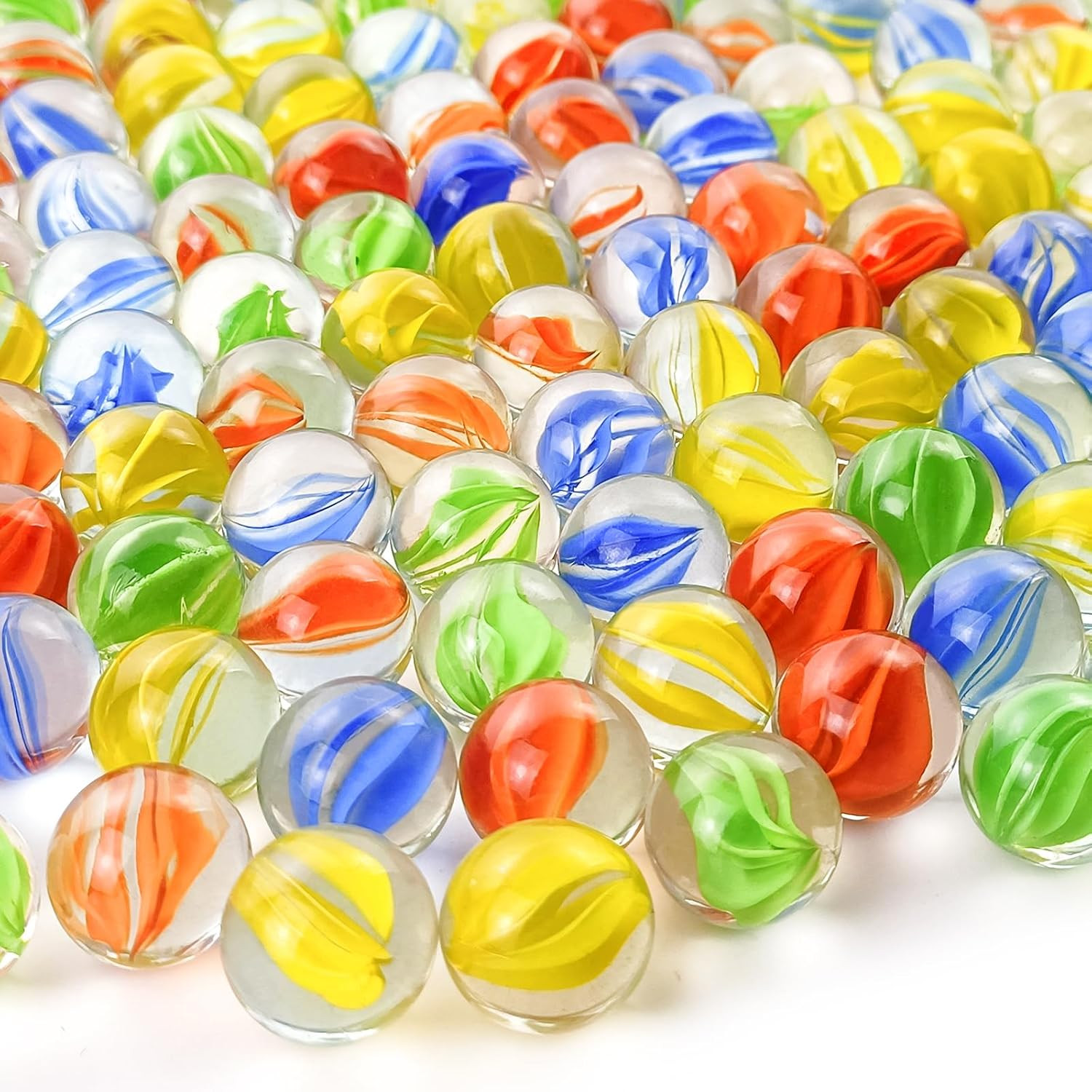 200PCS Glass Marbles – Marble Collection Cat Eye Mix 4 Colors 16Mm for Marble Ga