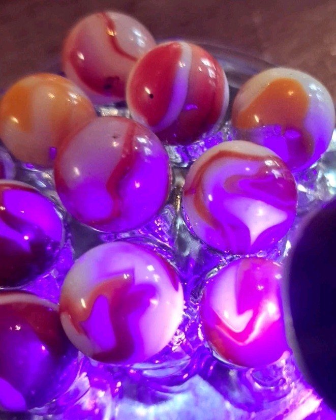 Lot Of 11 Estate Sale Marbles 3 UV Reactive