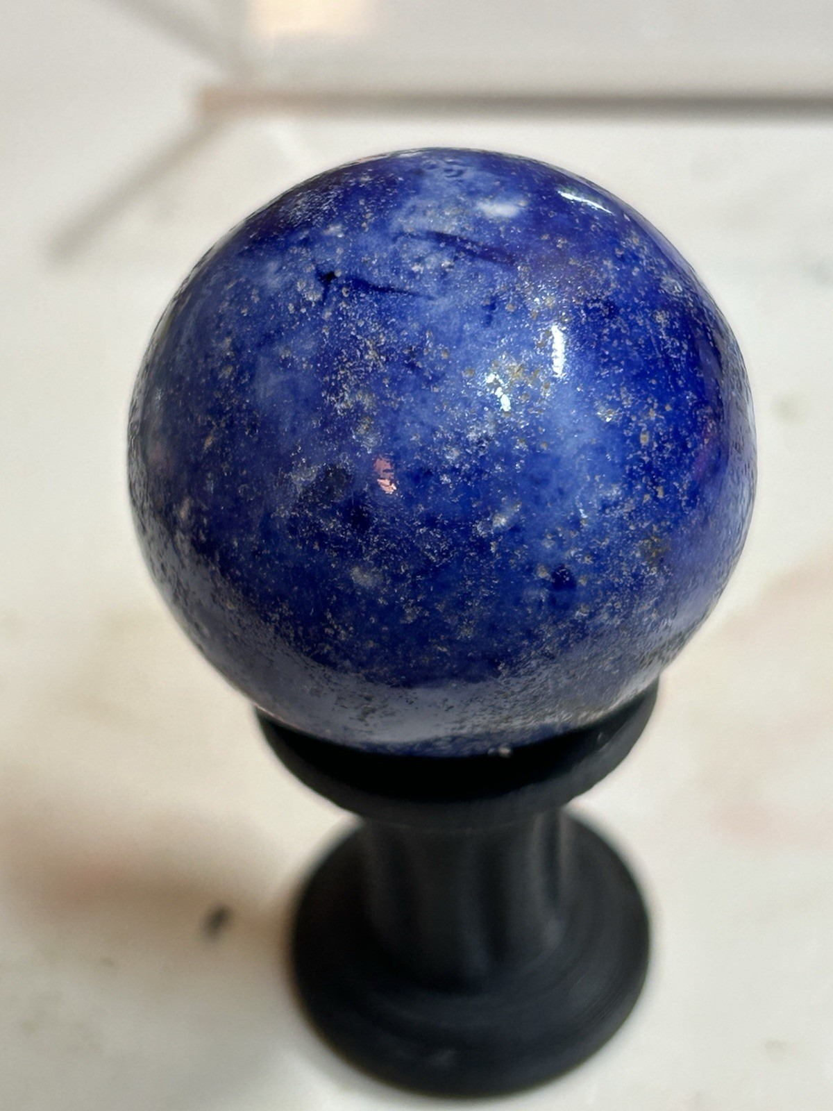 German Handmade Fancy Bennington Blue Clay 1.33 Inch Jumbo / Whopper Marble