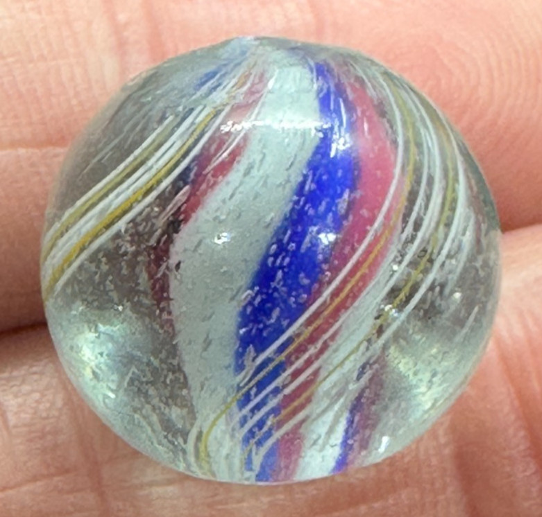 SOLID CORE SWIRL MARBLE .68″ HANDMADE ANTIQUE old toy GERMAN 17.5 mm M