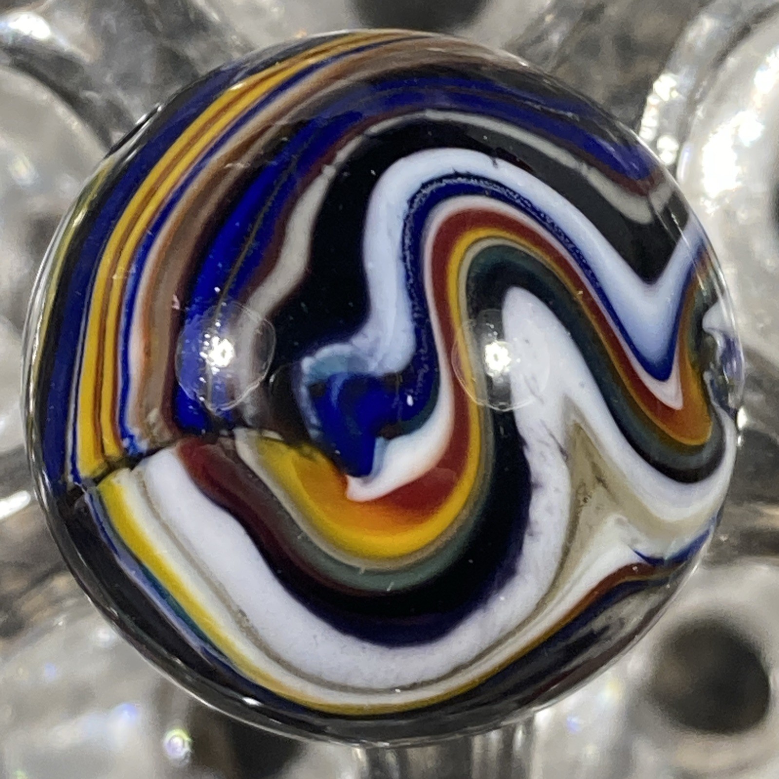 Contemporary Marbles .81” Nice Striped Transparent Tribute Marble A8