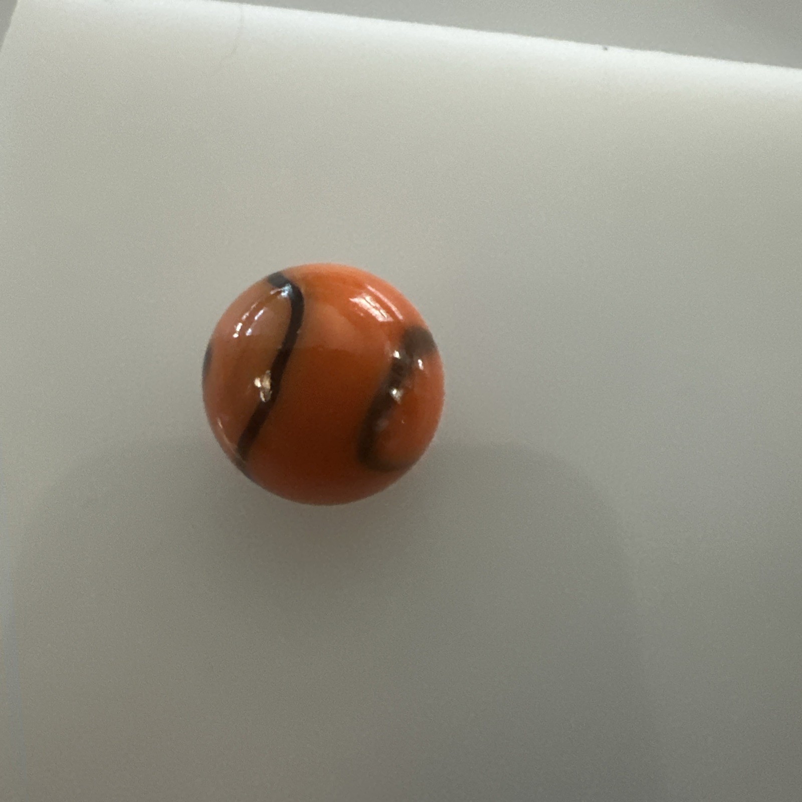 16mm Bengal Tiger Glass Player Mega Marbles Pk of 5 Orange w Black Swirls Vacor