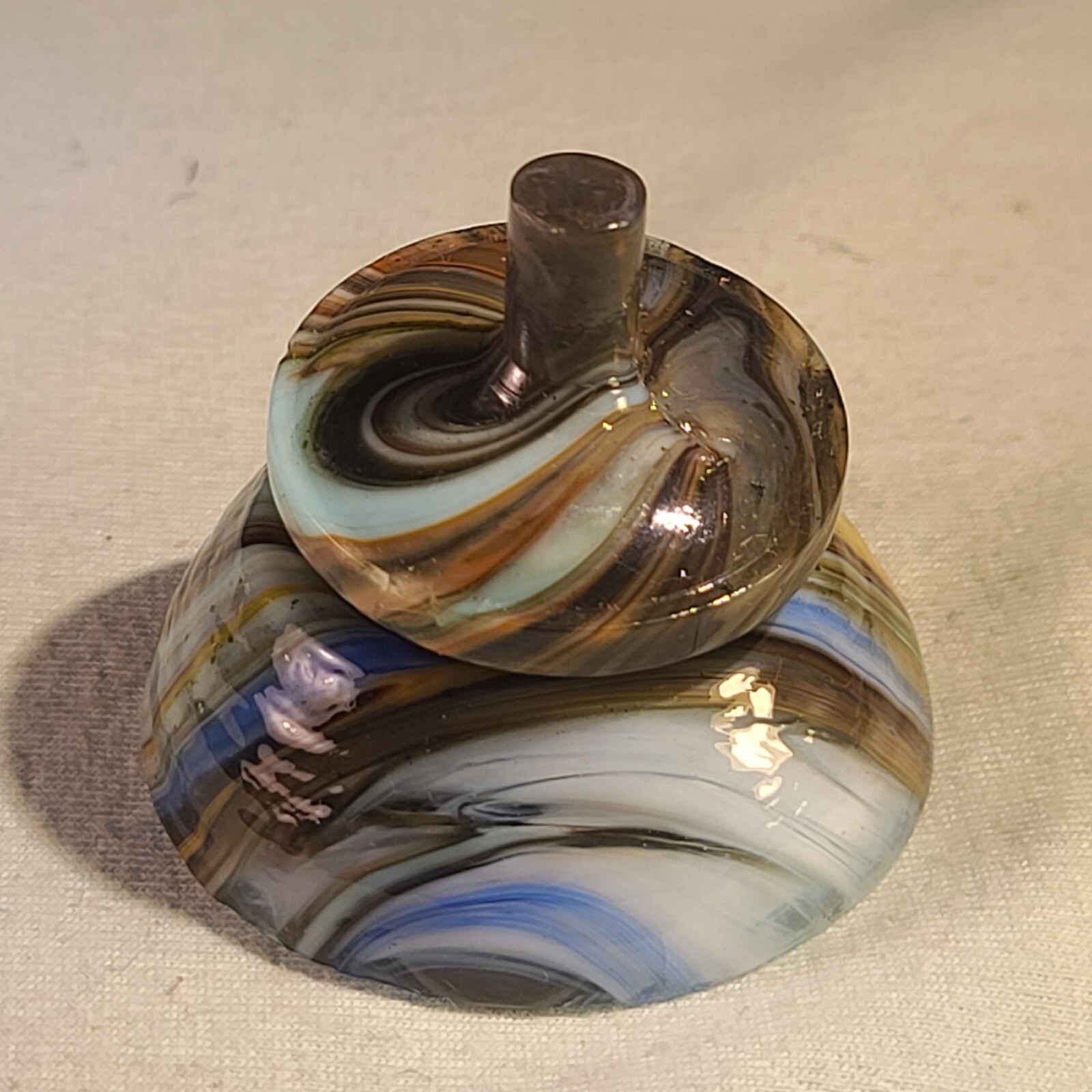 ANDY DAVIS, Glass Art Spinning Top & Base, Tom Jinks Run (?), #259C