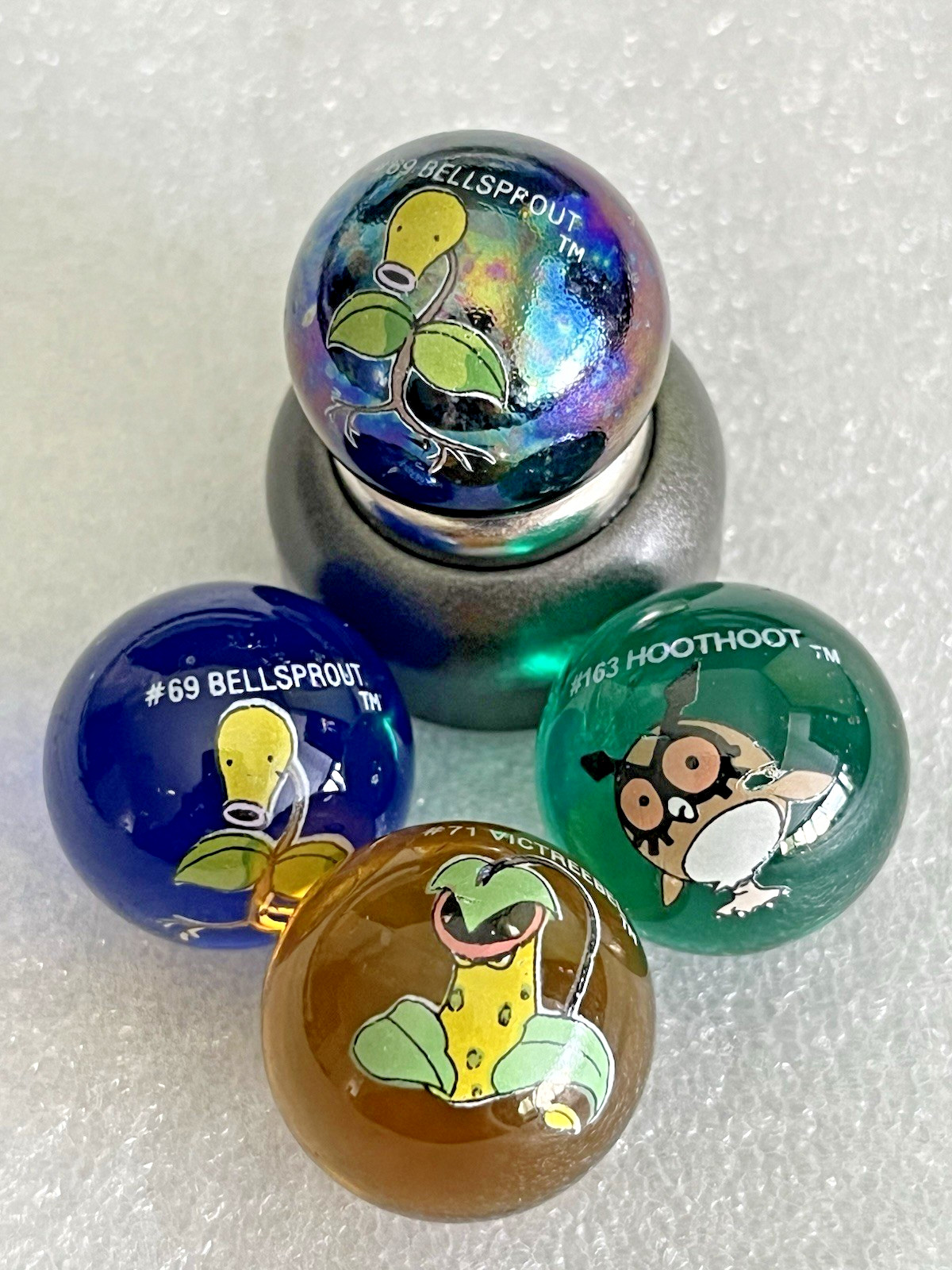 Vintage Pokémon Marbles Bellsprout Victreebel Hoothoot Evolution Set Rare