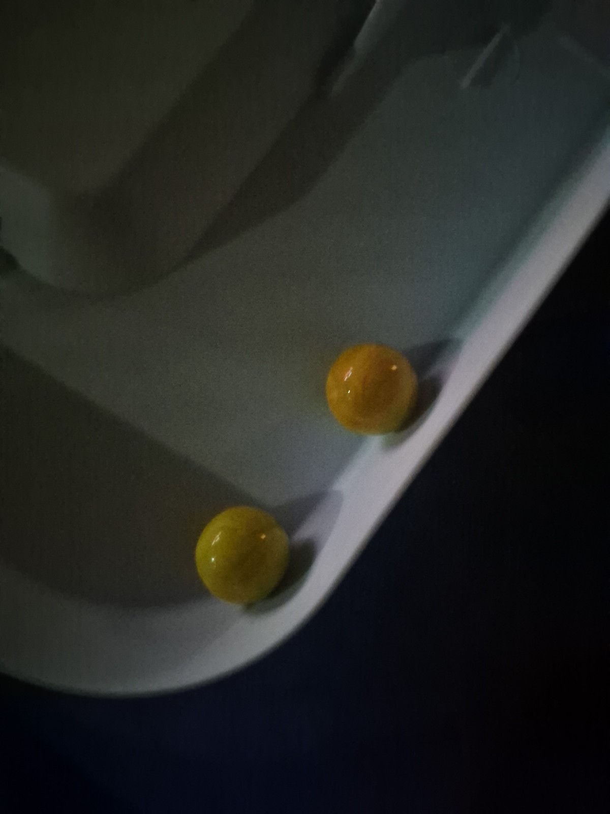 2 Vintage Glass Marble Swirl ≈30% Orange ≈70%Yellow. Size 1/2 inches