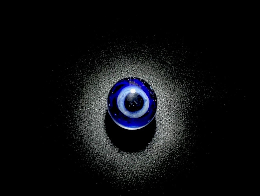 .89” “Black Hole” Blue Eye SPACE Design Double Sided Glass Art Eyeball Marble US