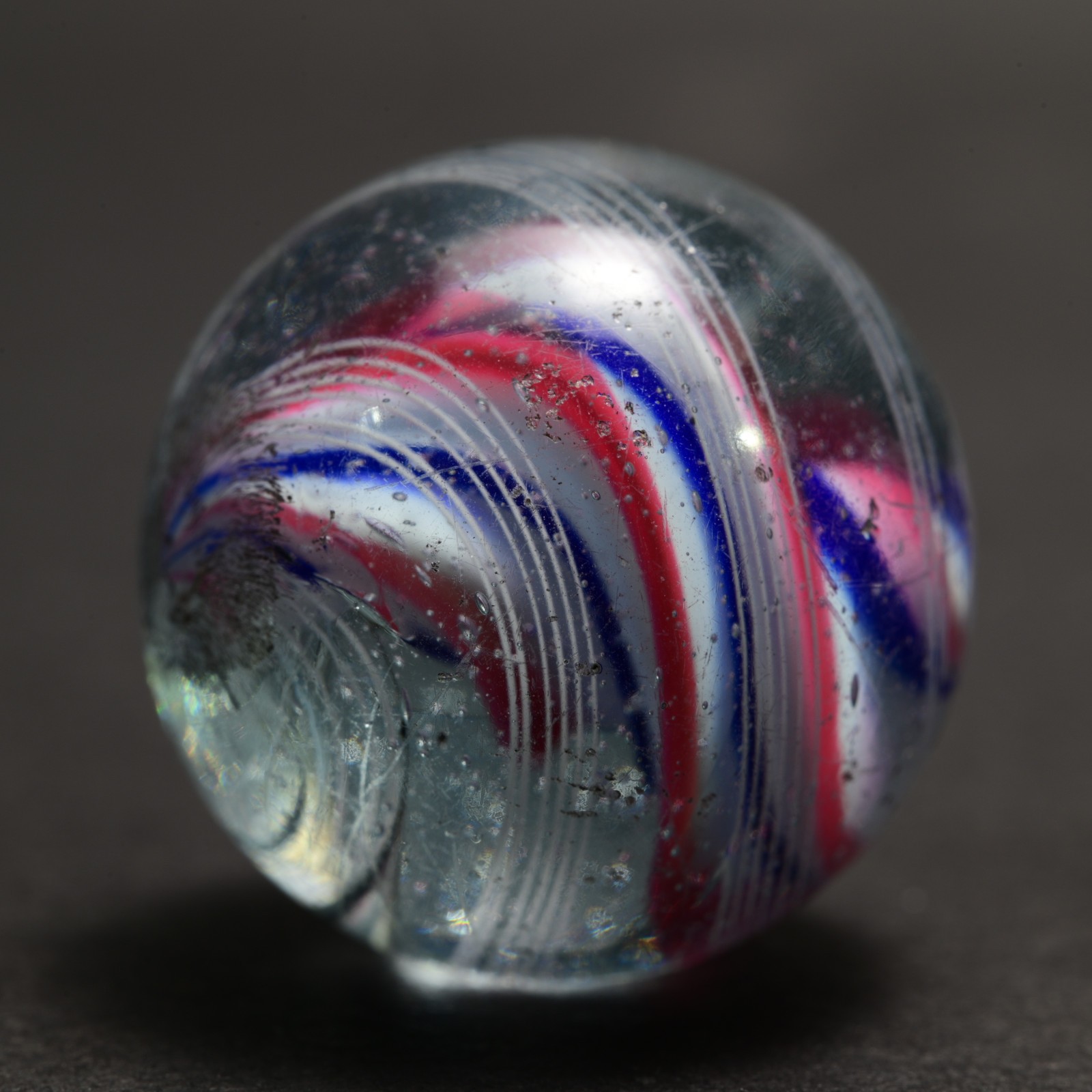 Rare Early Lobed Solid Core German Handmade Antique Marble 22mm 27/32″ 1860s 80s