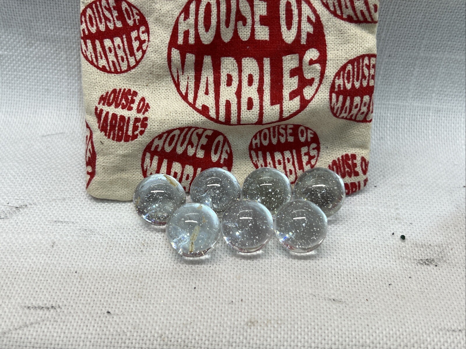 Glacial Ice Clear Glass Marbles 1/2″ 7 Marbles House Of Marbles Bag #3