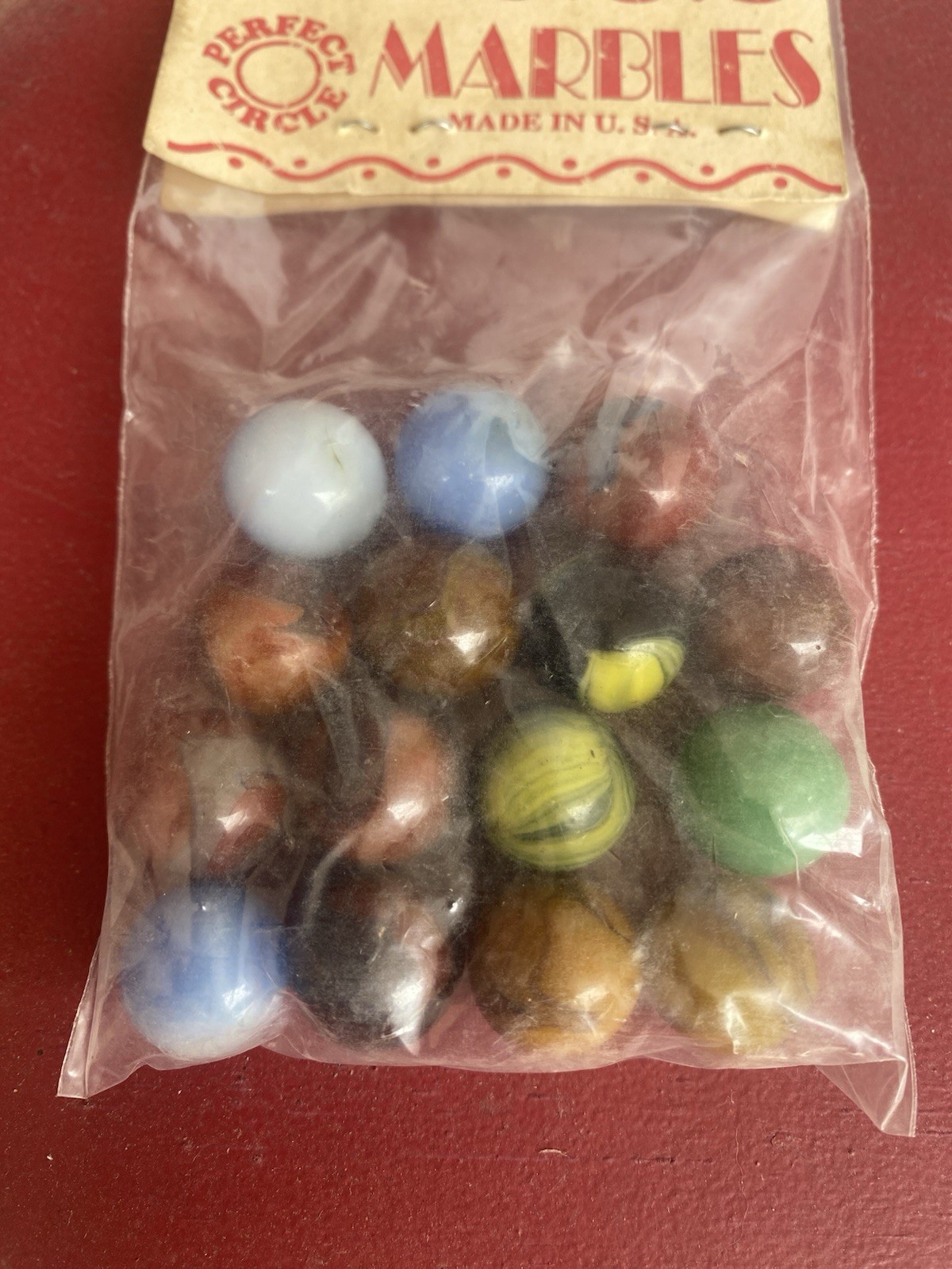 PERFECT CIRCLE Marbles ORIGINAL BAG 15 Marbles VINTAGE MARBLES American Made
