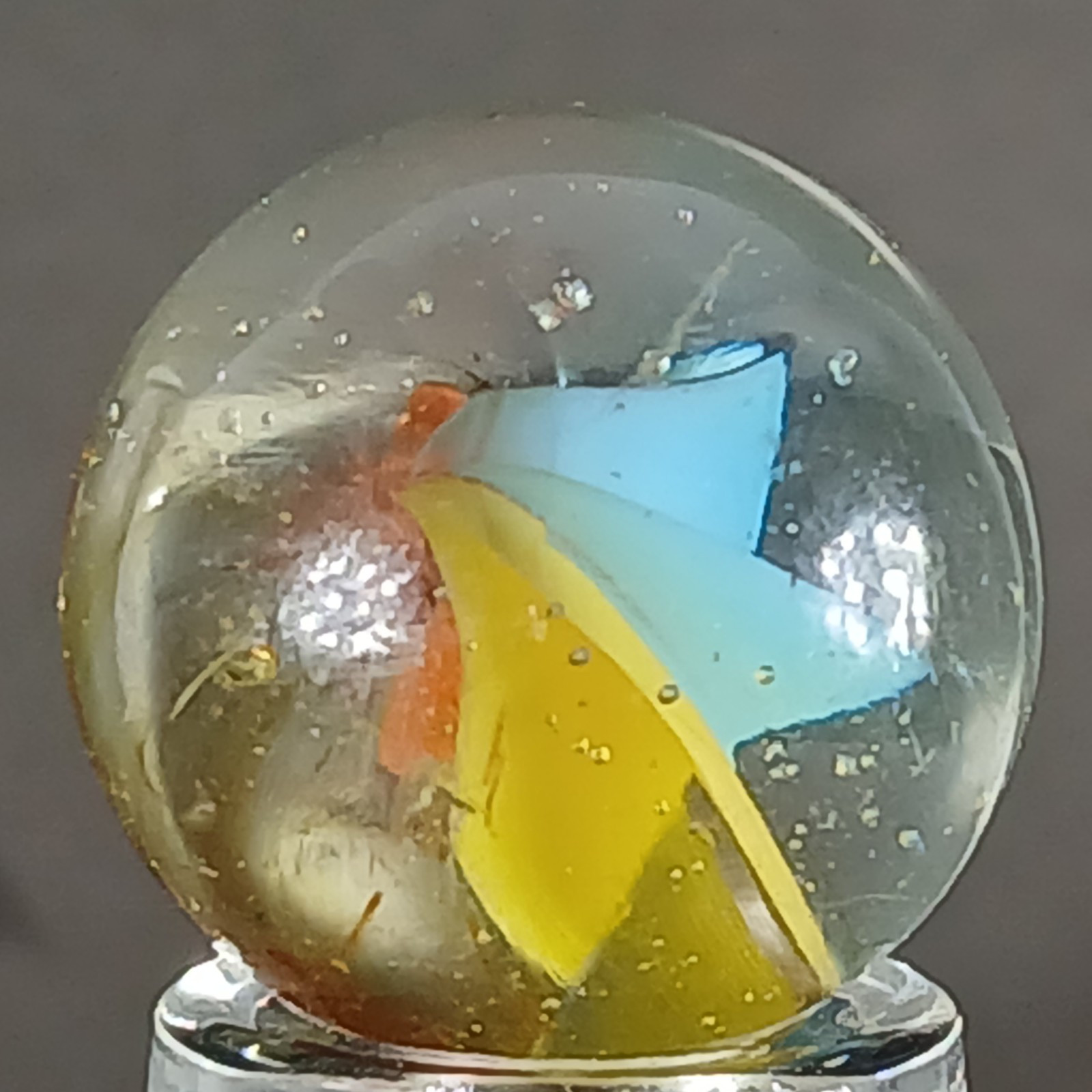 Vintage Tri-Color Hybrid Cat’s Eye Marble .59 Inches Near-Mint Condition
