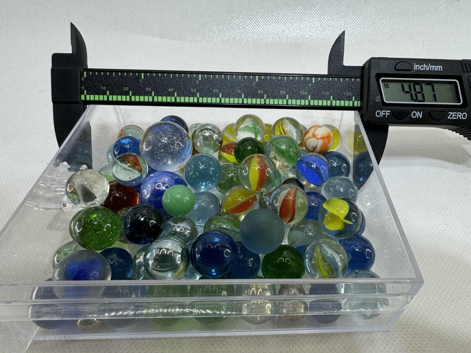Vintage Assorted Marble Lot 71 Glass 3 Metal Plus Acrylic Case