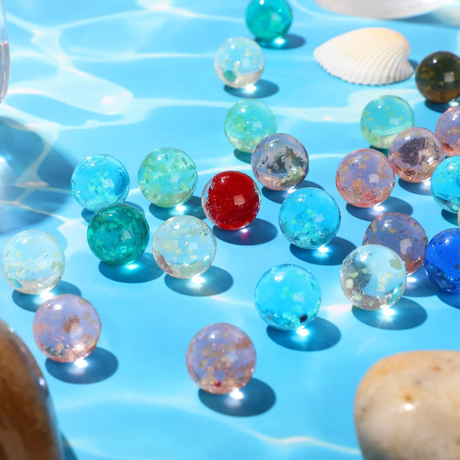 100 Glow in the Dark Colorful Glass Marbles – Luminous Multi-Color for Games & D