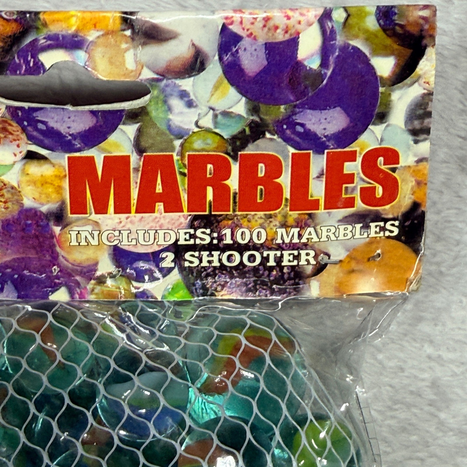 Unbranded Marbles Toy Set Kids 102ct Multicolor Glass Game Mesh Bag New