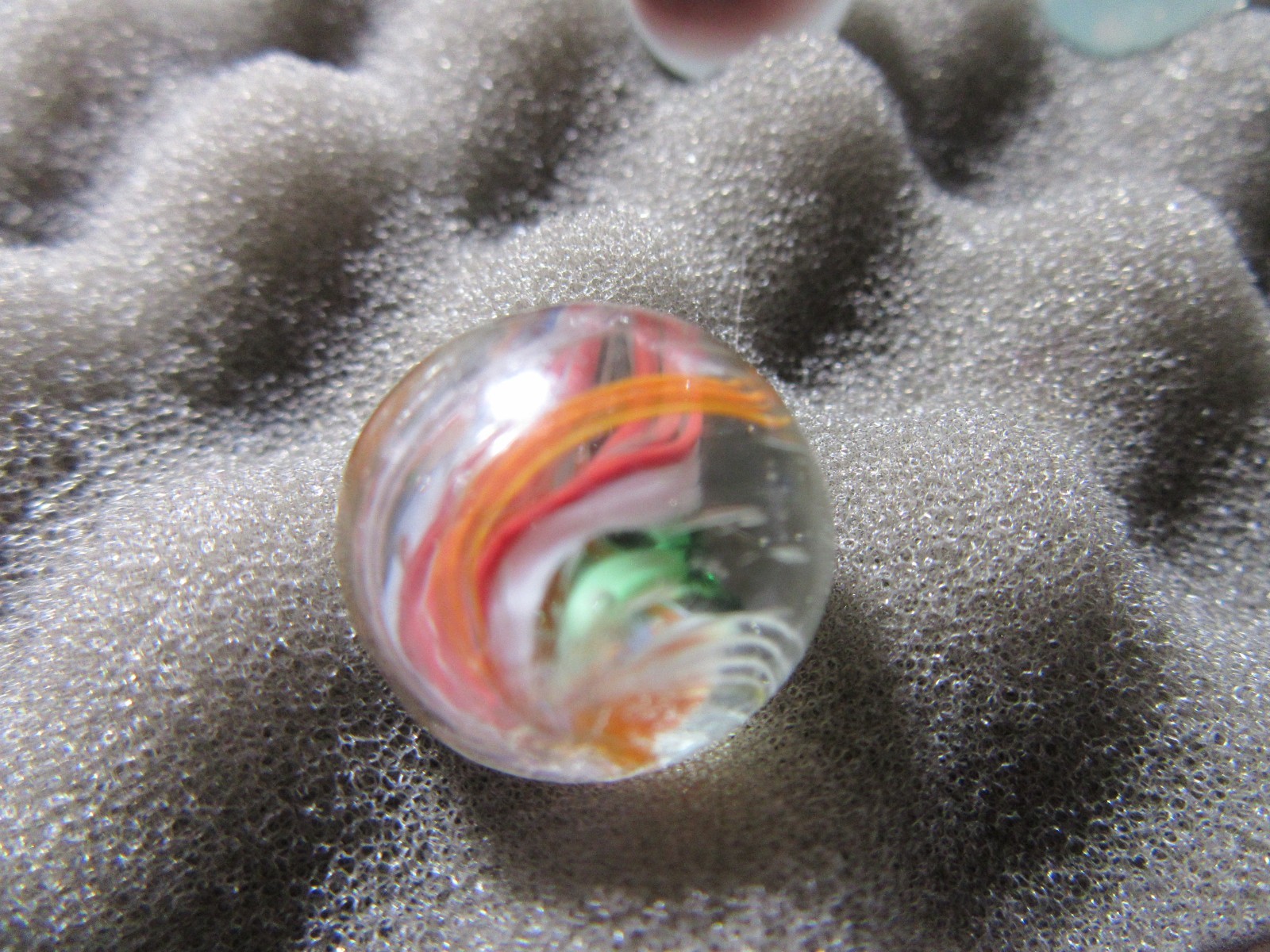 ANTIQUE SWIRL, SPIRAL STRIPES Hand Made Marble 11/16″ Multi Color