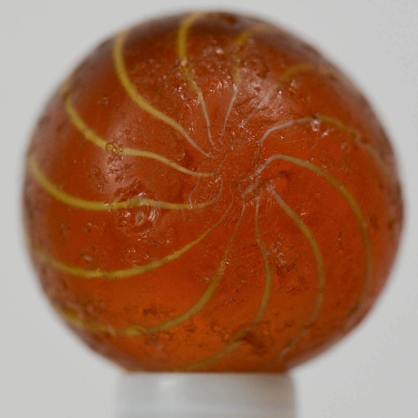Handmade Gooseberry Marble, Amber Glass, 11/16 in, Good, Germany 1860-1920 S1401