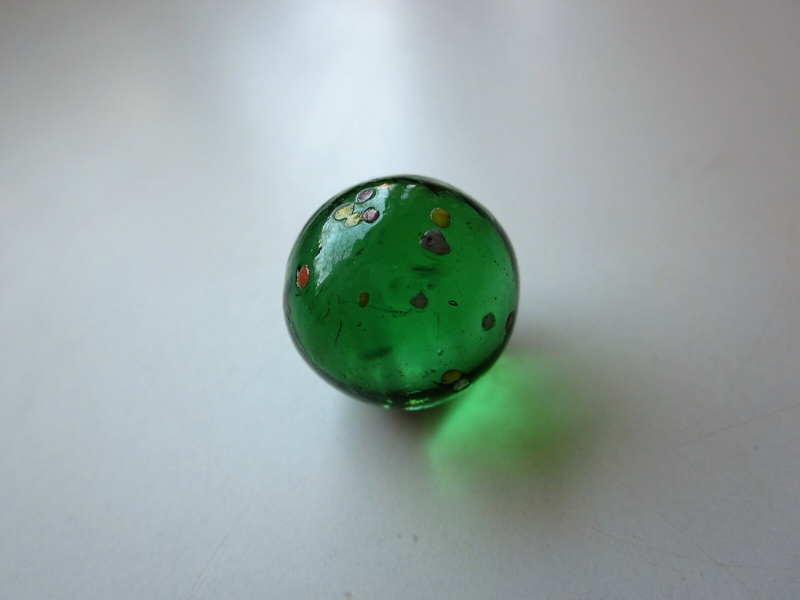 beautiful transparent green with color mosaic SHOOTER Swirl Vintage Marble 18 mm