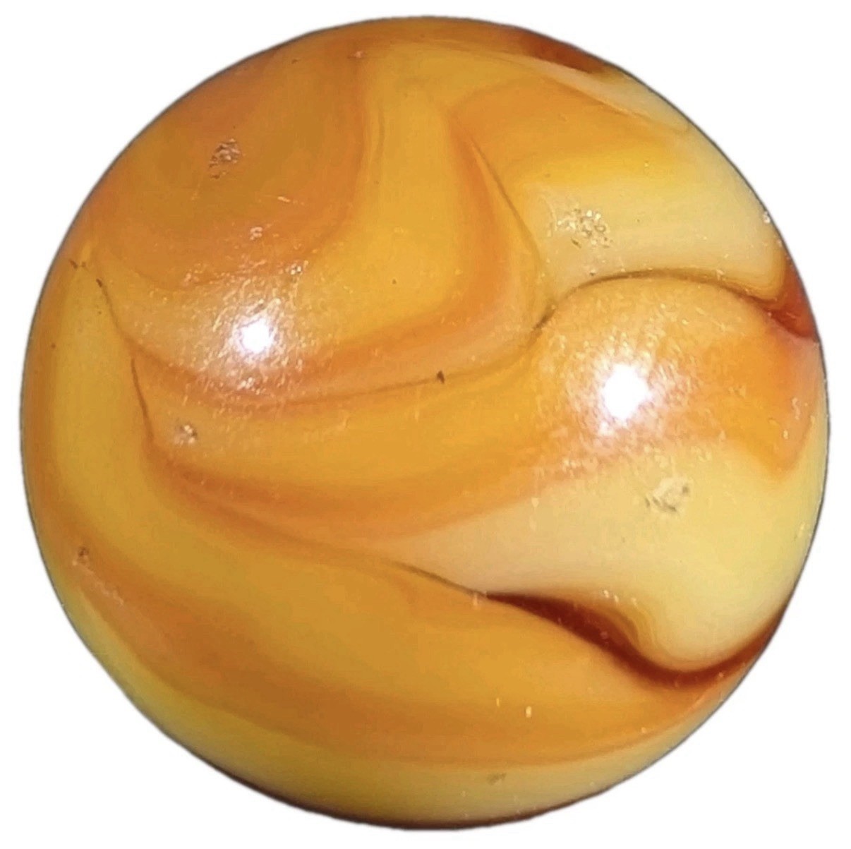 Alley Agate Co Swirl Flame WV Swirl Vintage Marble 21/32”