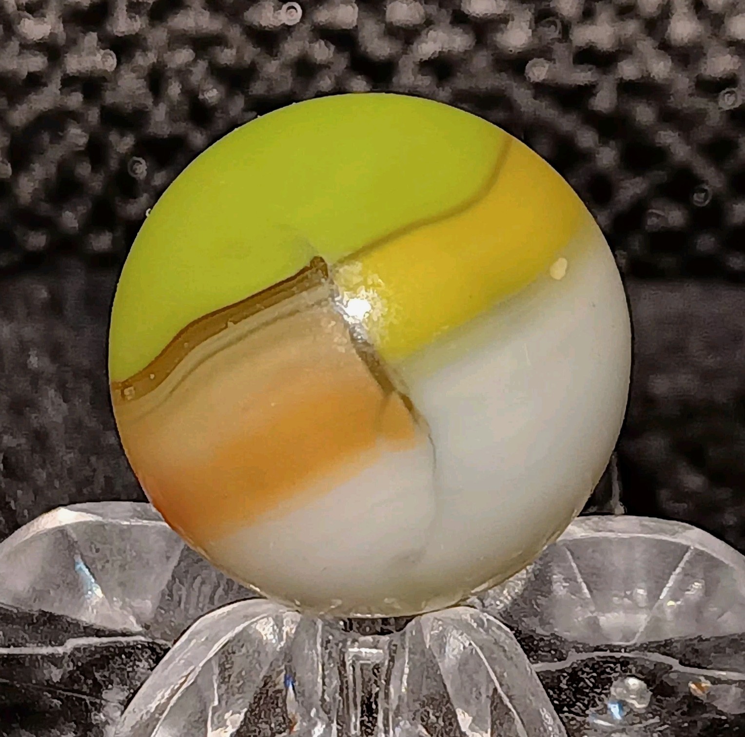 Vintage Vitro Agate Tiger Eye Marble. .58″ Mint. HTF Color Combo