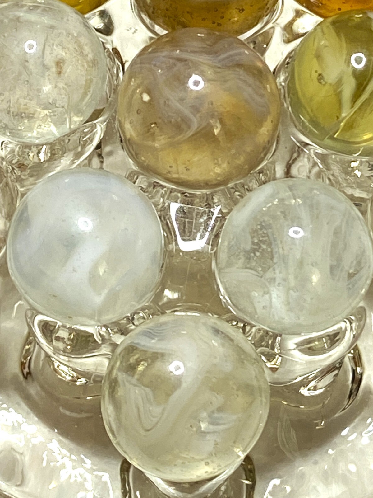 HTF LOT 9 VINTAGE WV/HEATON/CAIRO/AGATE MARBLES RARE MIBS NM+/- ~VARI” 4B/12