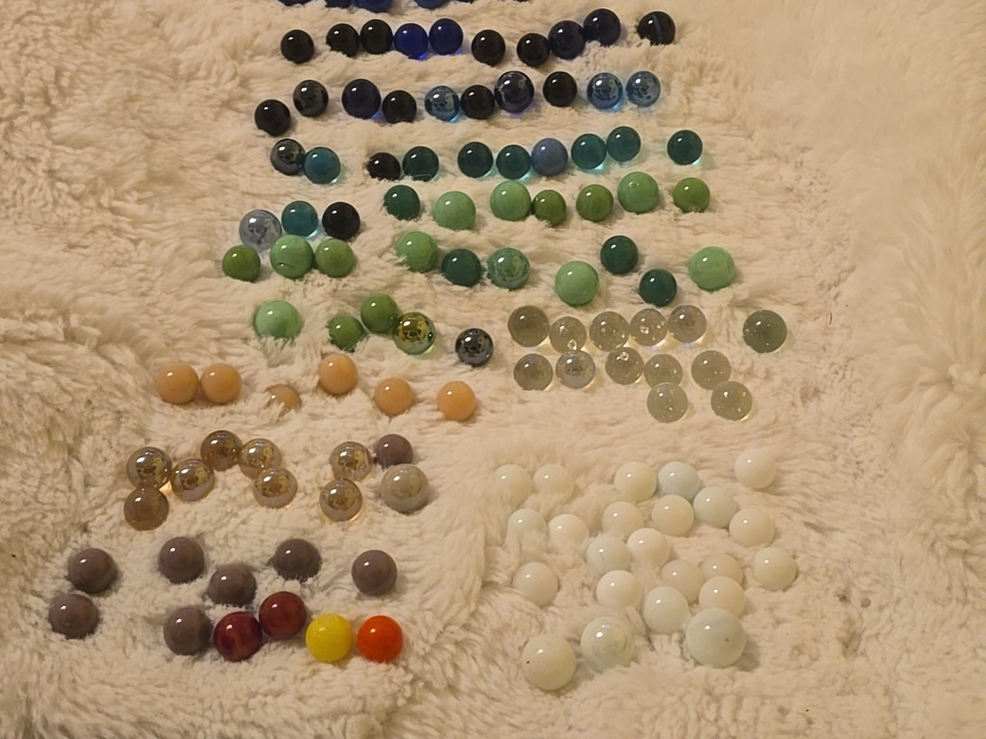 Mixed Lot Of 150+ Marbles Vintage Solid, Clear Comes Fast Shipping Blue Green