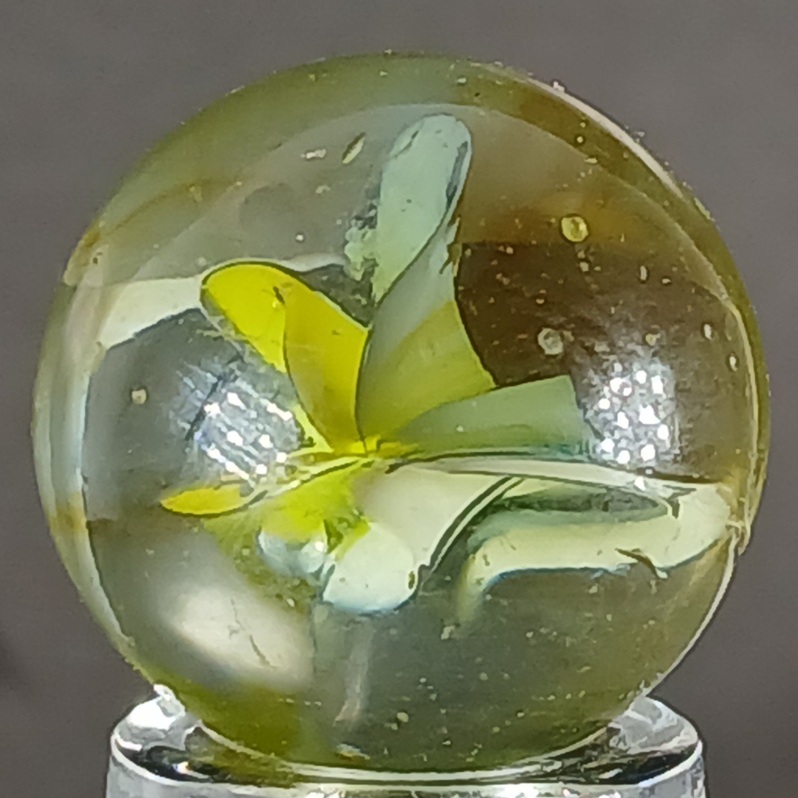 Vintage Tri-Color Hybrid Cat’s Eye Marble .59 Inches Near-Mint Condition