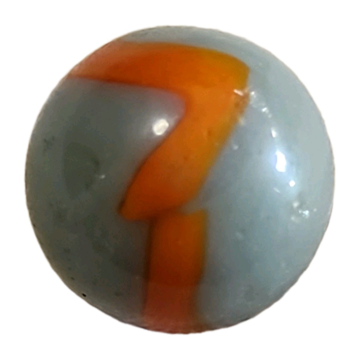 Vintage Peltier Rainbo Gray Orange Patch Ribbon Marble 9/16″ 14mm