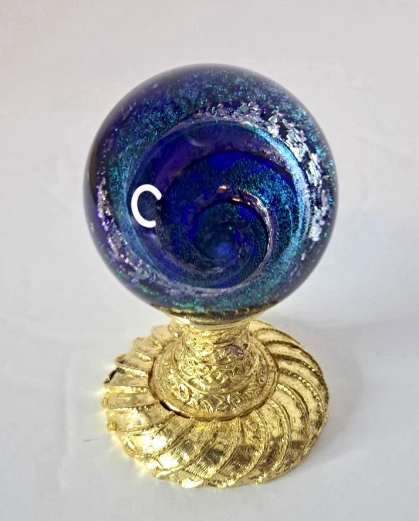 Mazet Studio’s Art Glass Dichroic Vortex Marble 1.6″