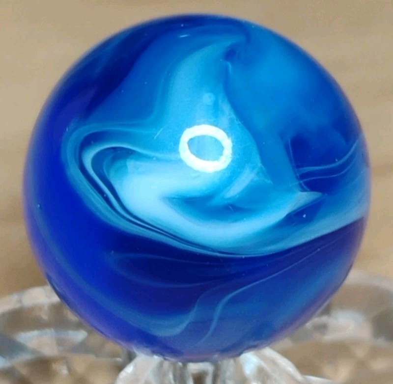 .67″ ANTIQUE/VINTAGE MARBLES -BLUE SLAG🔥RARE HTF MINT-