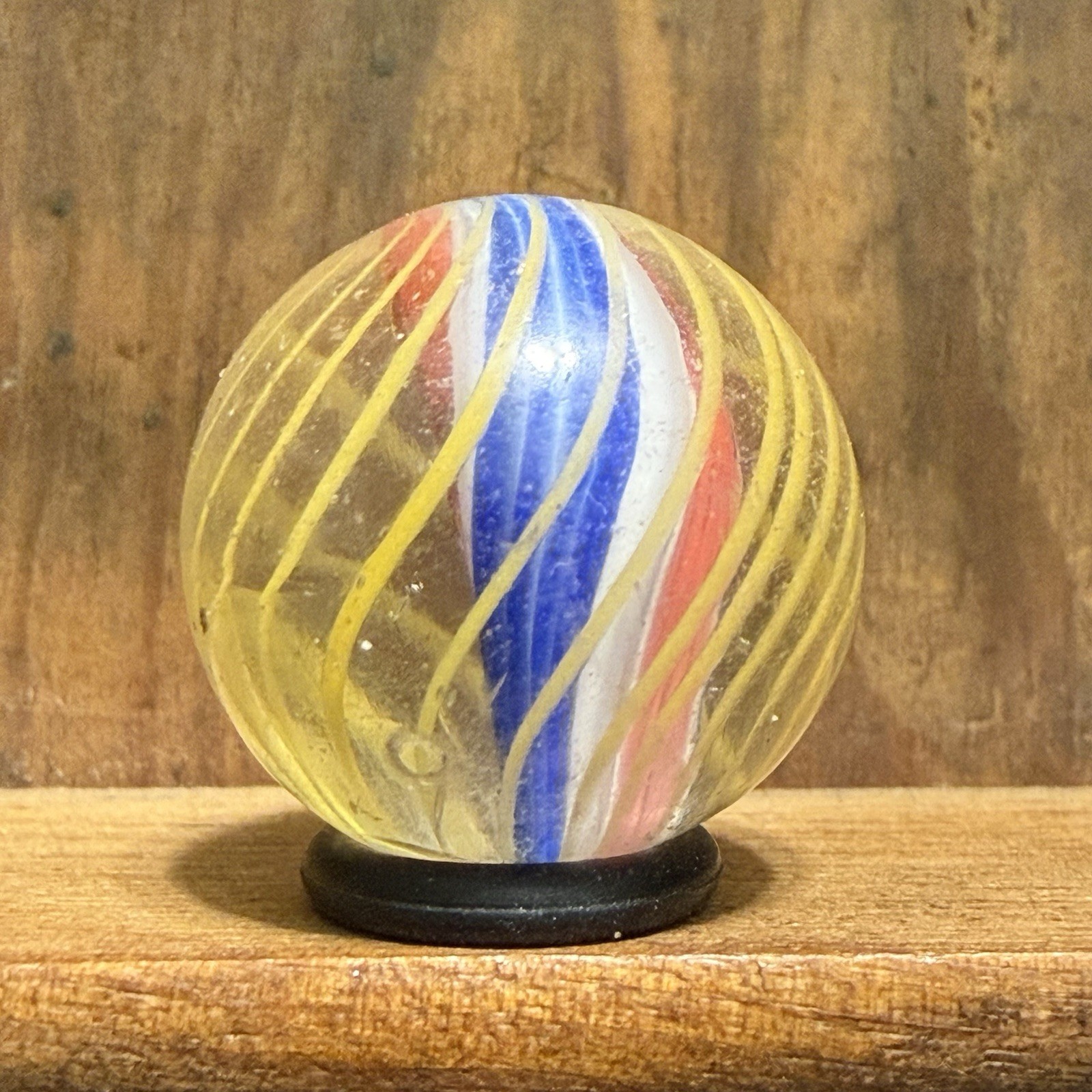 Antique German Handmade Caged Solid Core Shooter Marble 25/32” Near Mint | 329