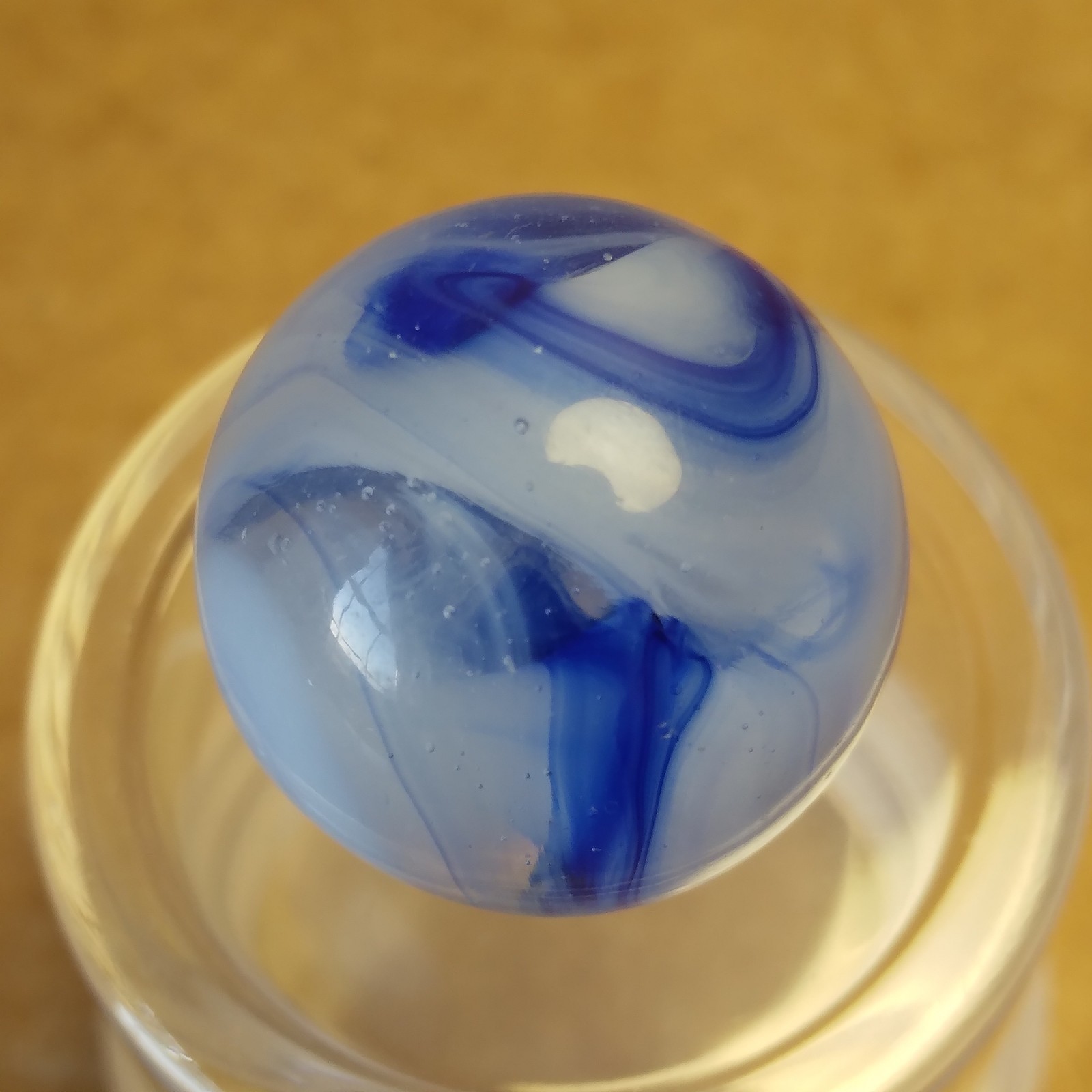 0.62″ Vintage Marble- Blue Inky Swirl- Alley Peltier #a140