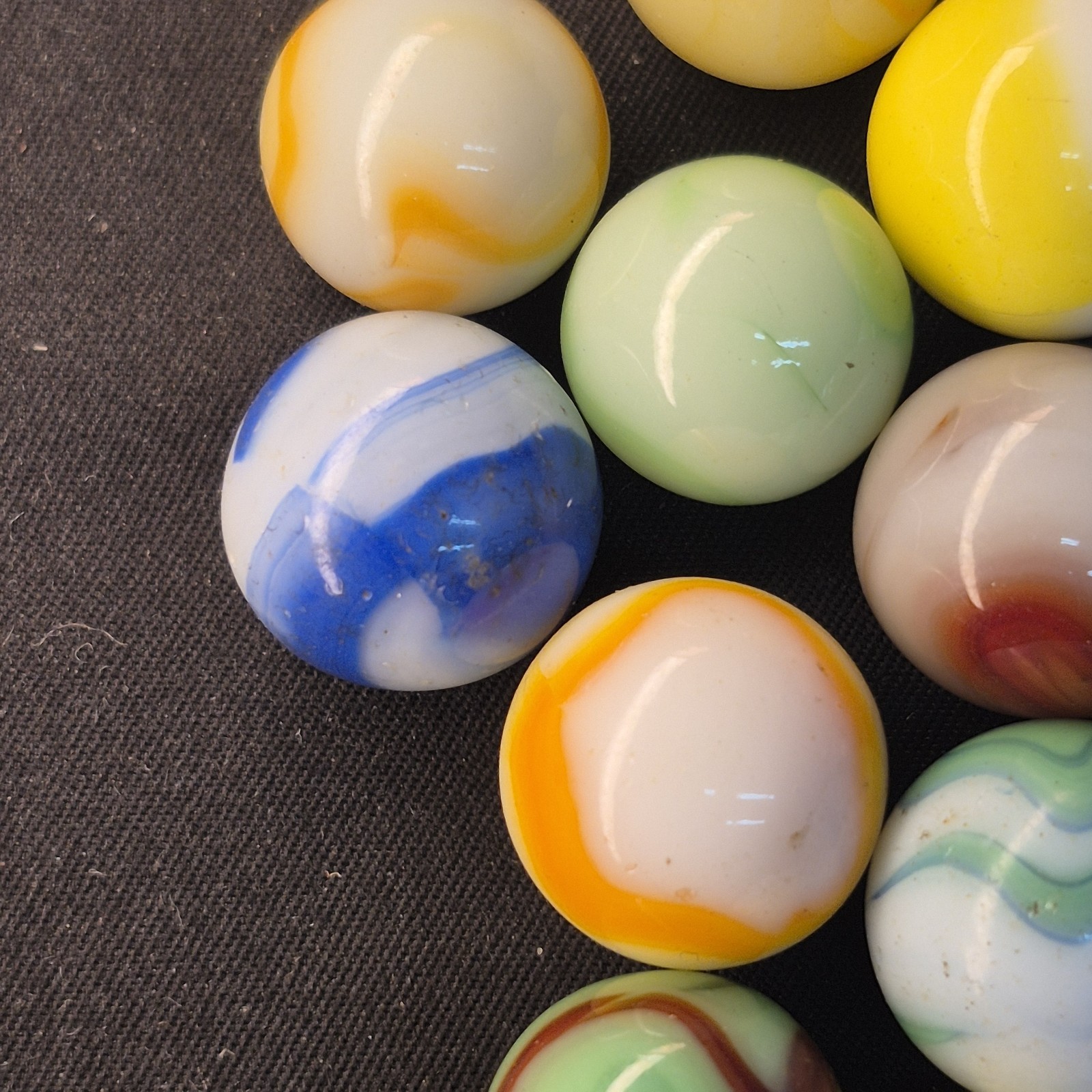 Lot 30 Vintage Marbles Glass Akro Vitro Peltier Marble King Swirl Patch VG USA