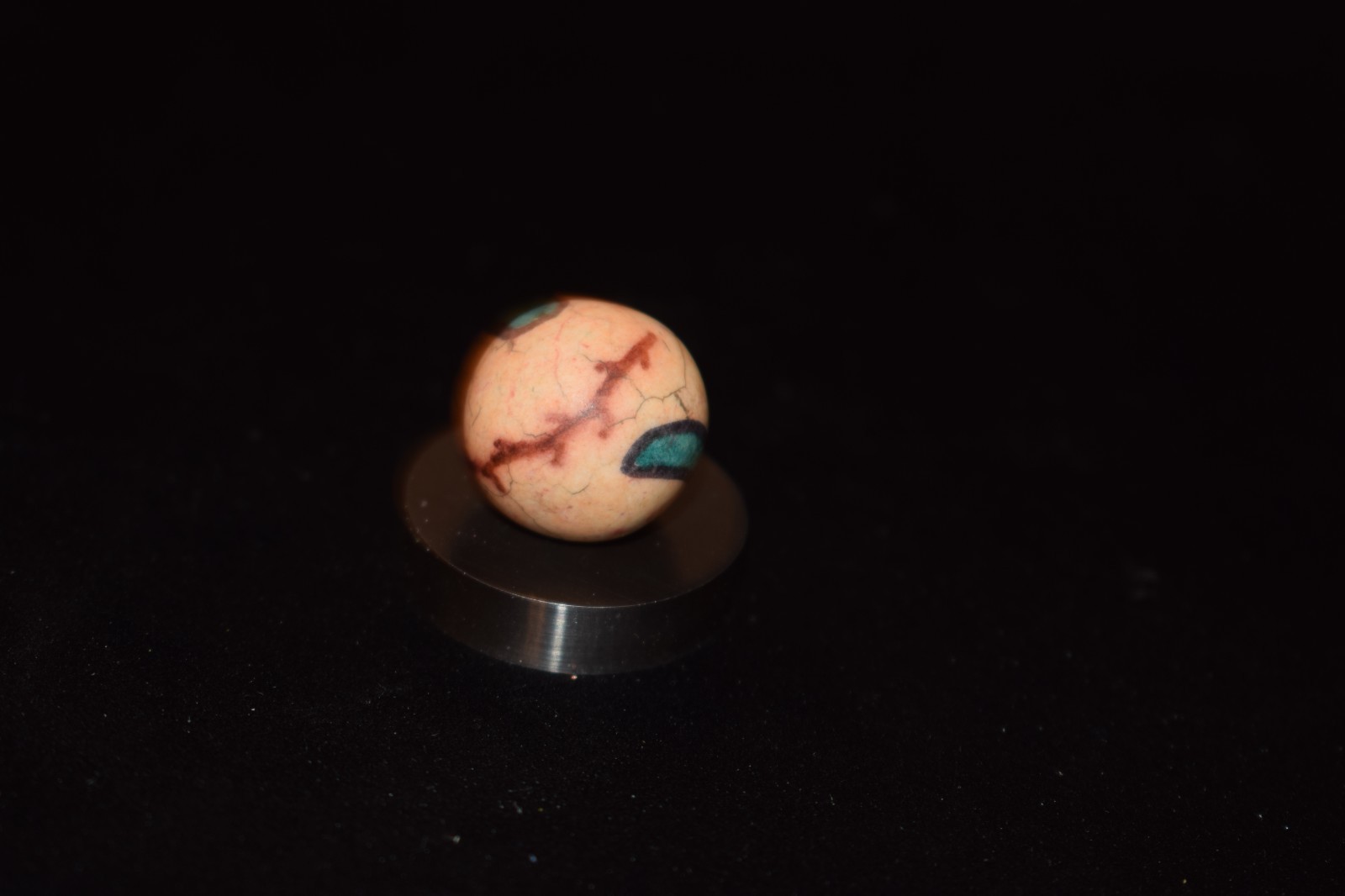 🐦➖⏩Antique Hand Painted Fired Hard Clay 🍆Plant Art Marble Size .703=45/64=18mm