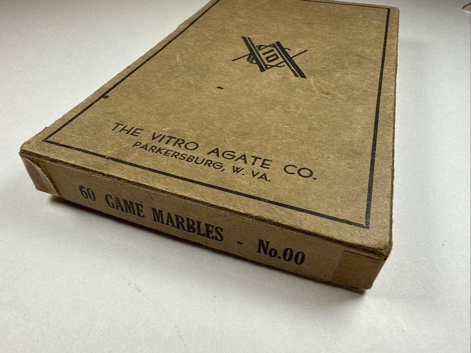 Vintage 1930’s The Vitro Agate Co. Game Marbles #00~Original Box~ Extra Marbles