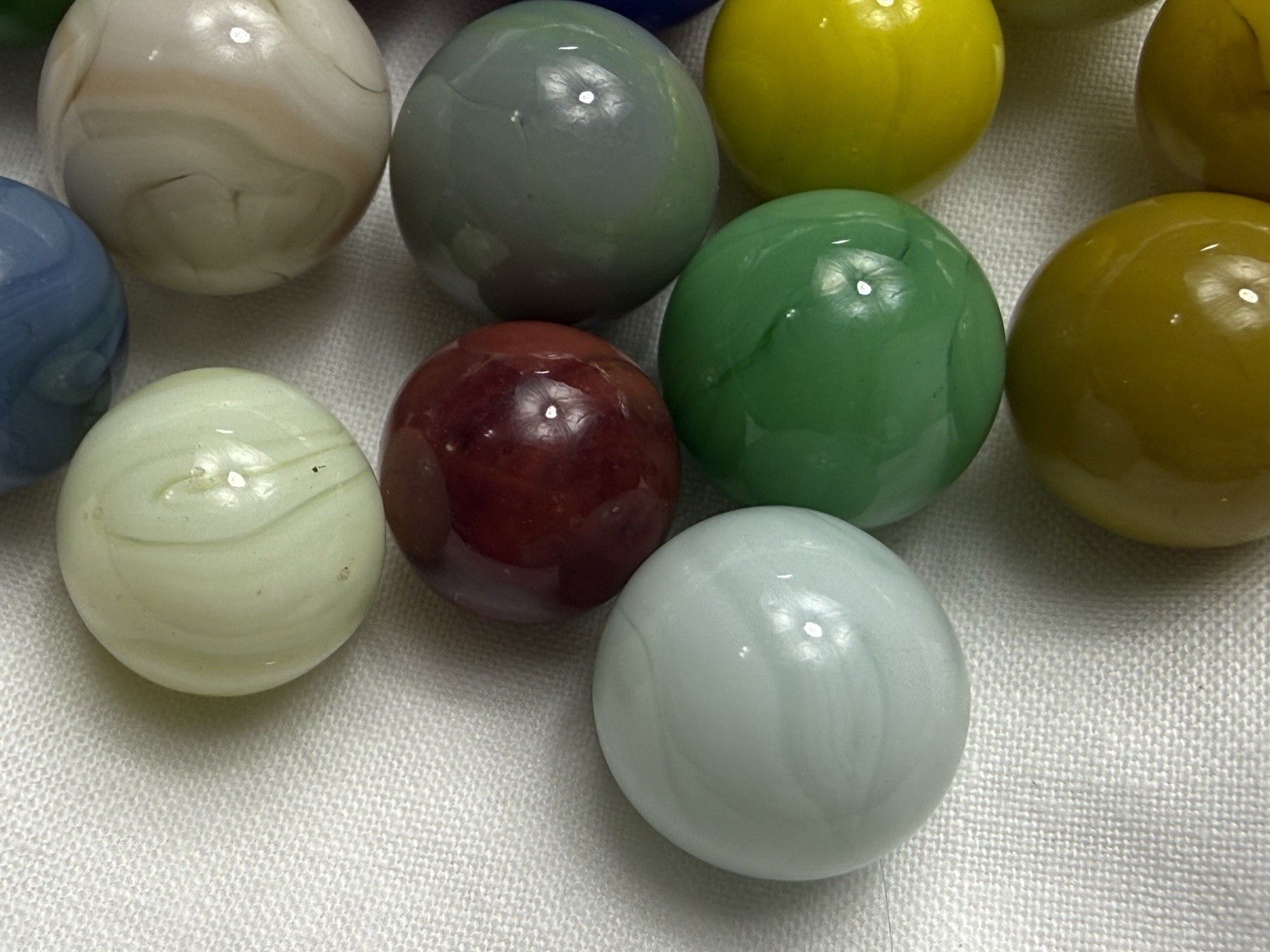 Lot Of (16) Champion Agate Swirl Marbles .54” To .64” NM To NM(+)