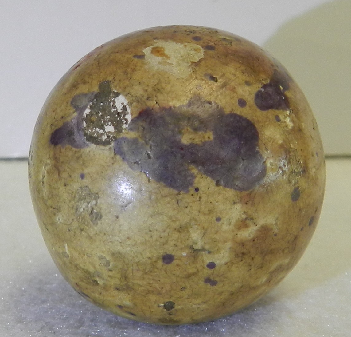 #19602m Huge 1.30 Inches Vintage Dyed Pottery Marble